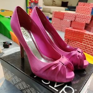 RSVP Pink Satin High Heels 8.5